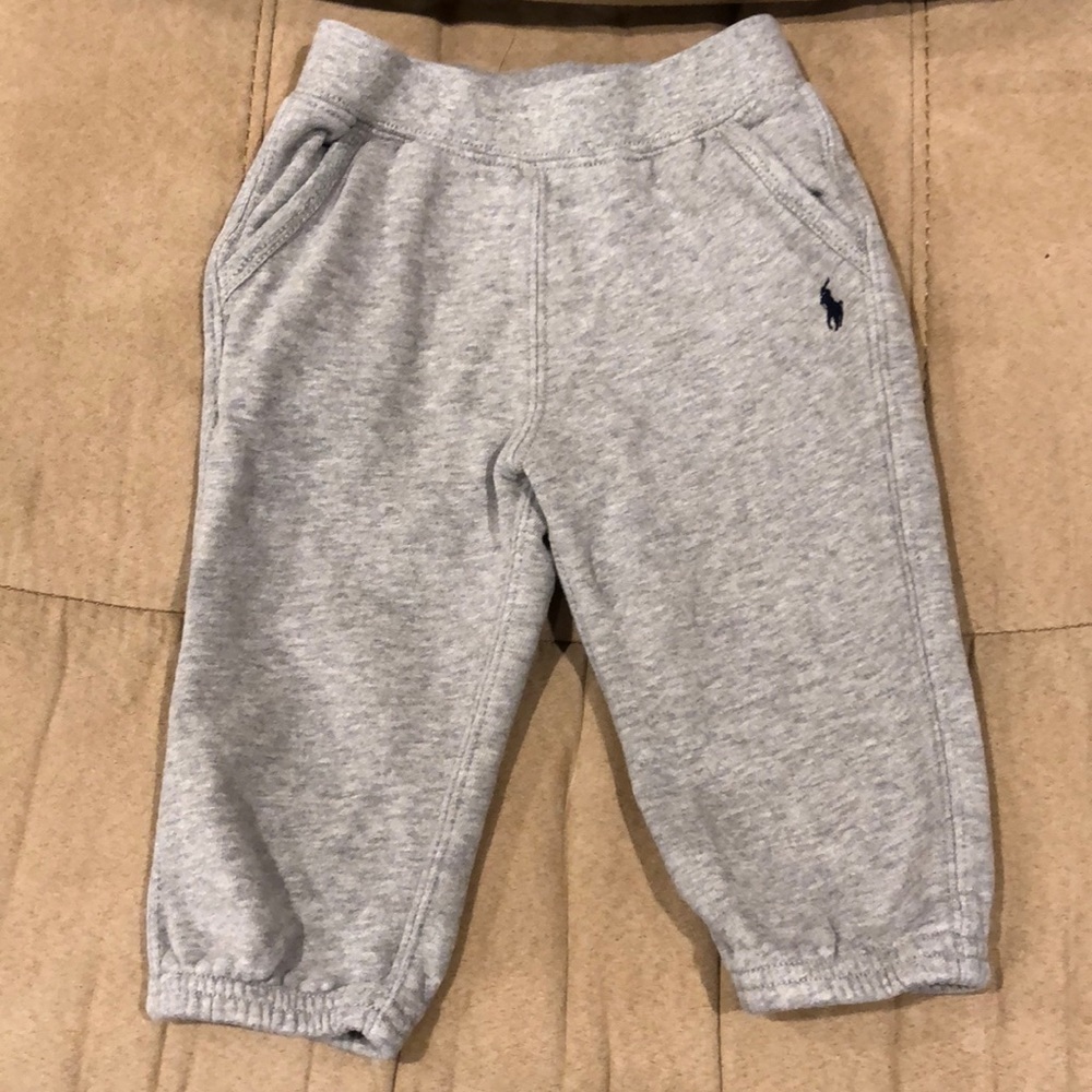 Boys Polo light gray sweatpants size=12 months